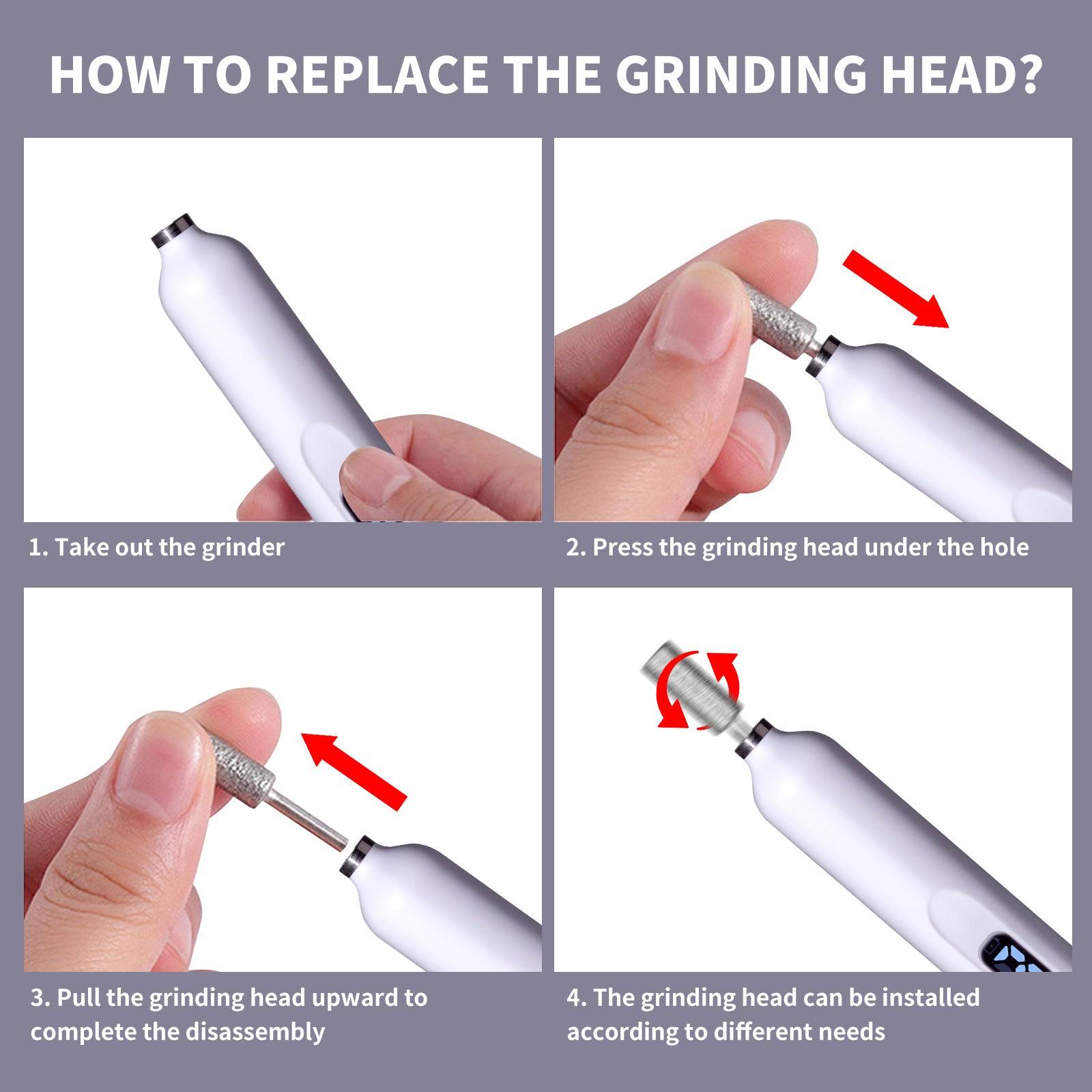 Cordless Nail Drill with LED Display and 3 Speed Control