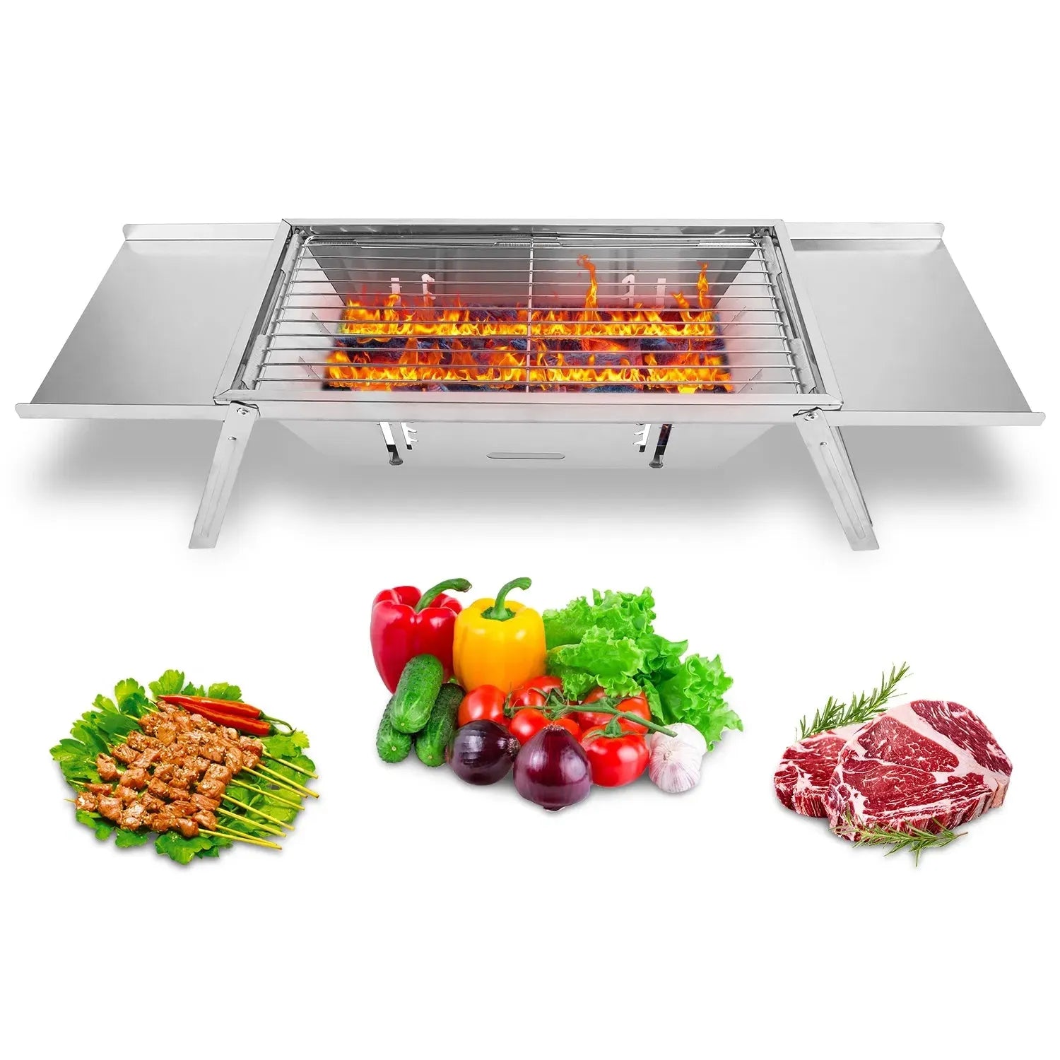 3 in 1 Portable Charcoal Grill Foldable