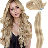 Platinum Blonde Seamless Virgin Human Hair Extensions