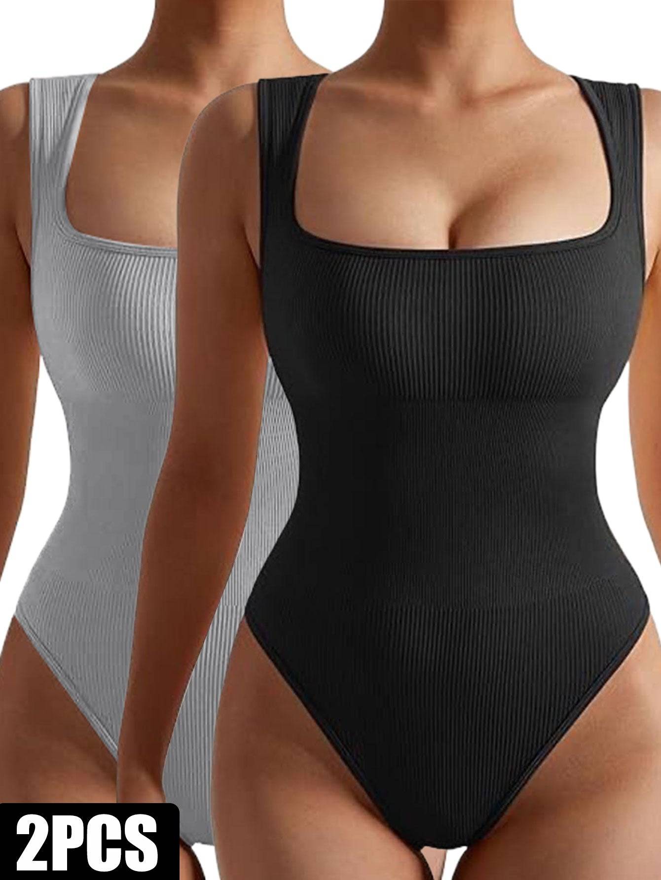 2 Pack Seamless Workout Jumpsuits High Stretch Fit