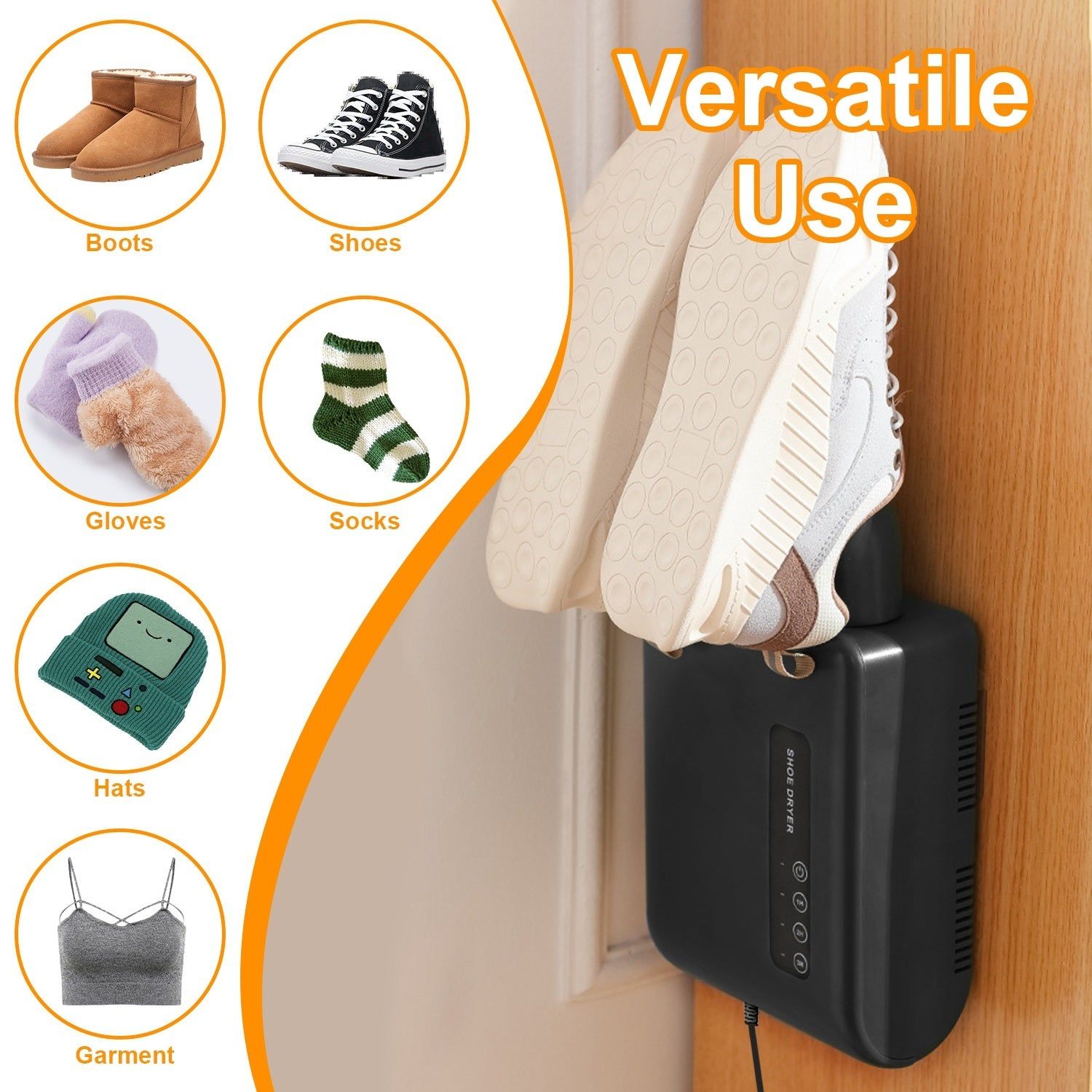 Wall Mounted Shoe Dryer with Gentle Heating