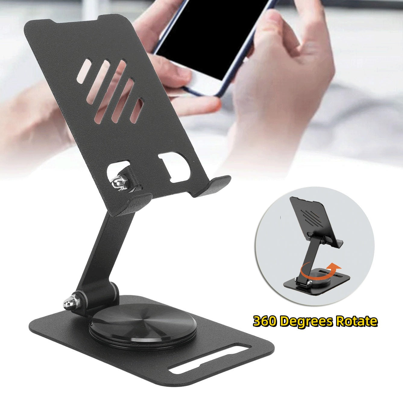Foldable 360° Aluminum Phone Stand Adjustable Desktop Holder