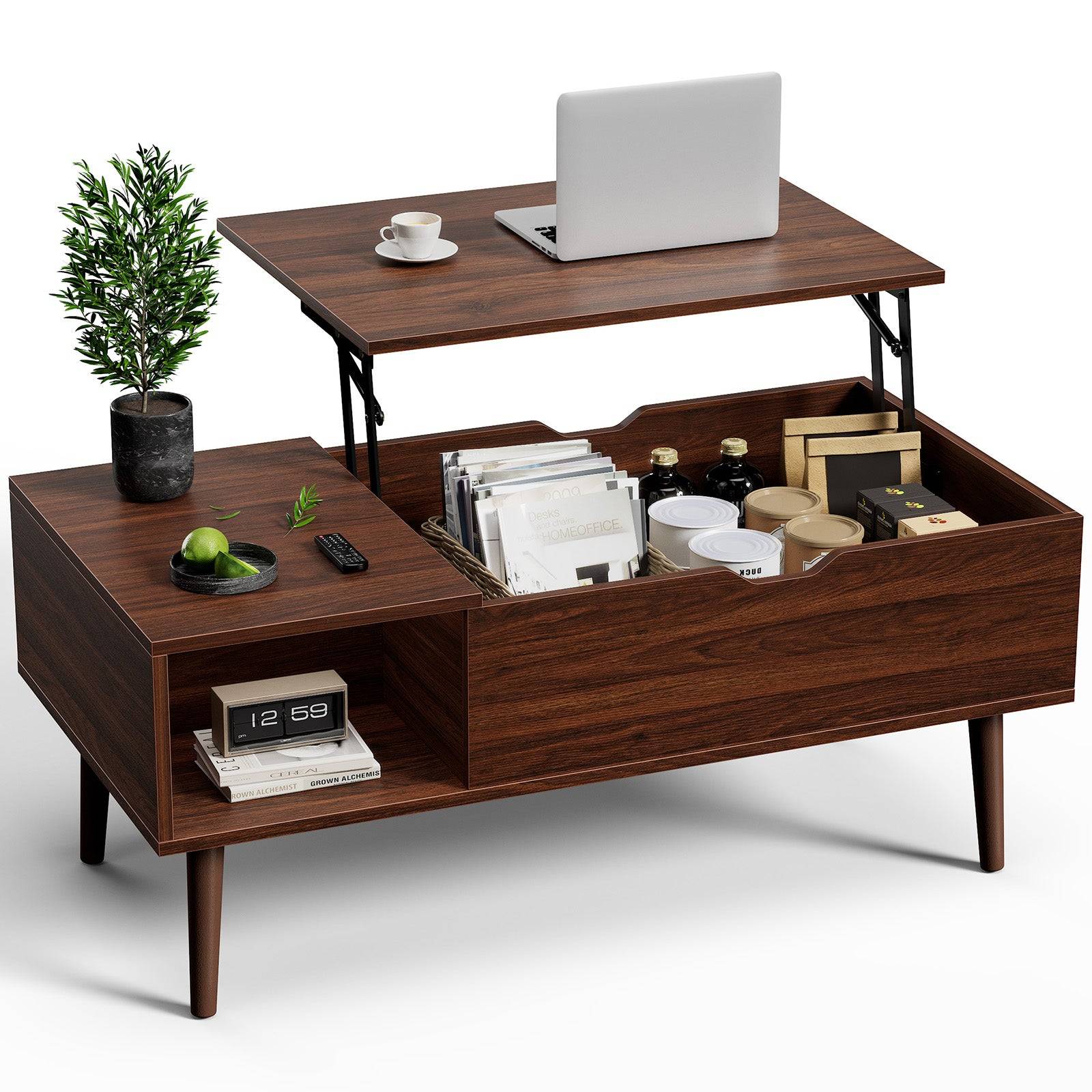 Lift Top Coffee Table With Storage And Shelves Design