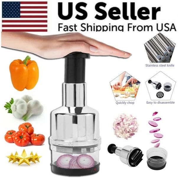 Manual Vegetable Chopper Stainless Steel Easy Prep