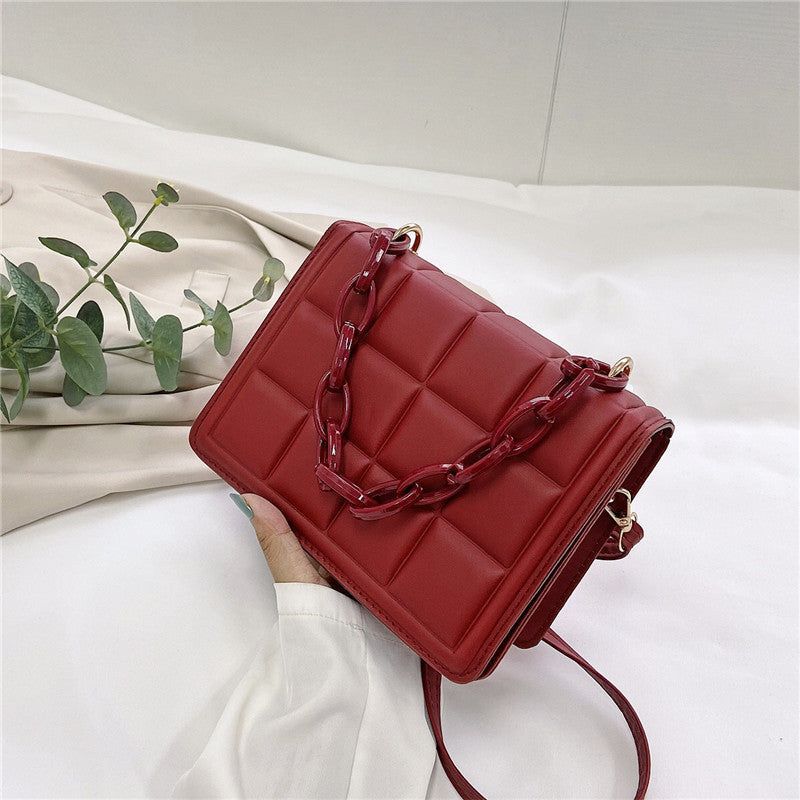 Women Small Square Tote Bag with Candy Chain Strap