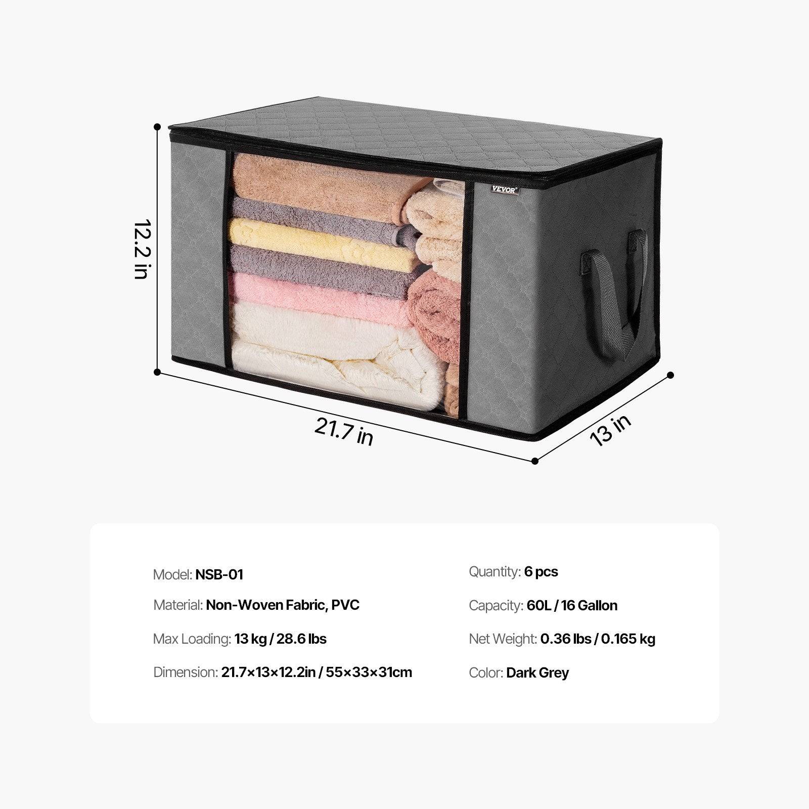 60L Blanket Storage Bags Set Large Capacity
