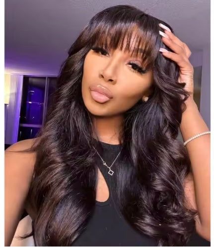 Glueless Body Wave Lace Front Wig with Bangs
