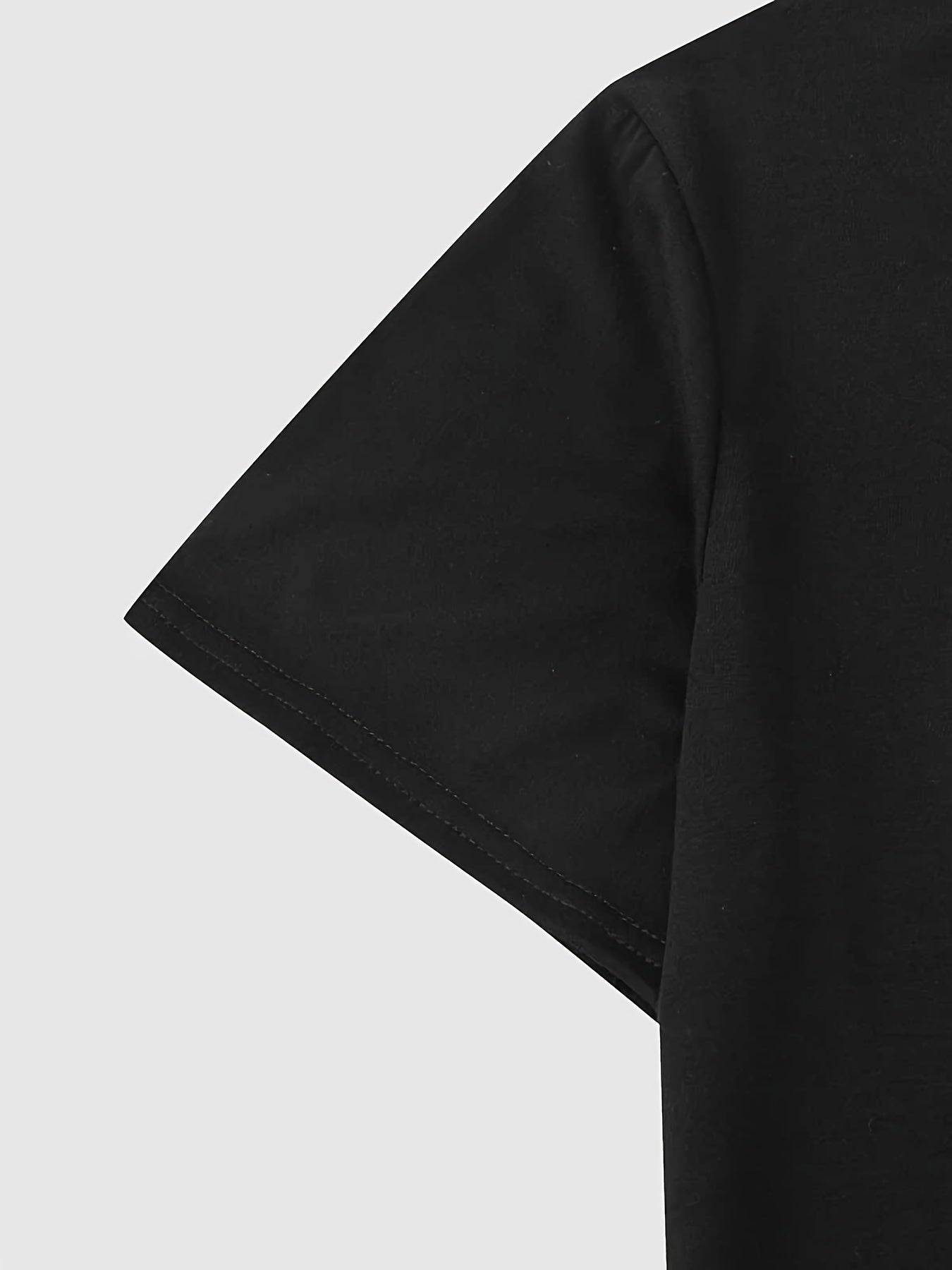 T Shirt Men Retro Rock Print Short Sleeve Casual Top