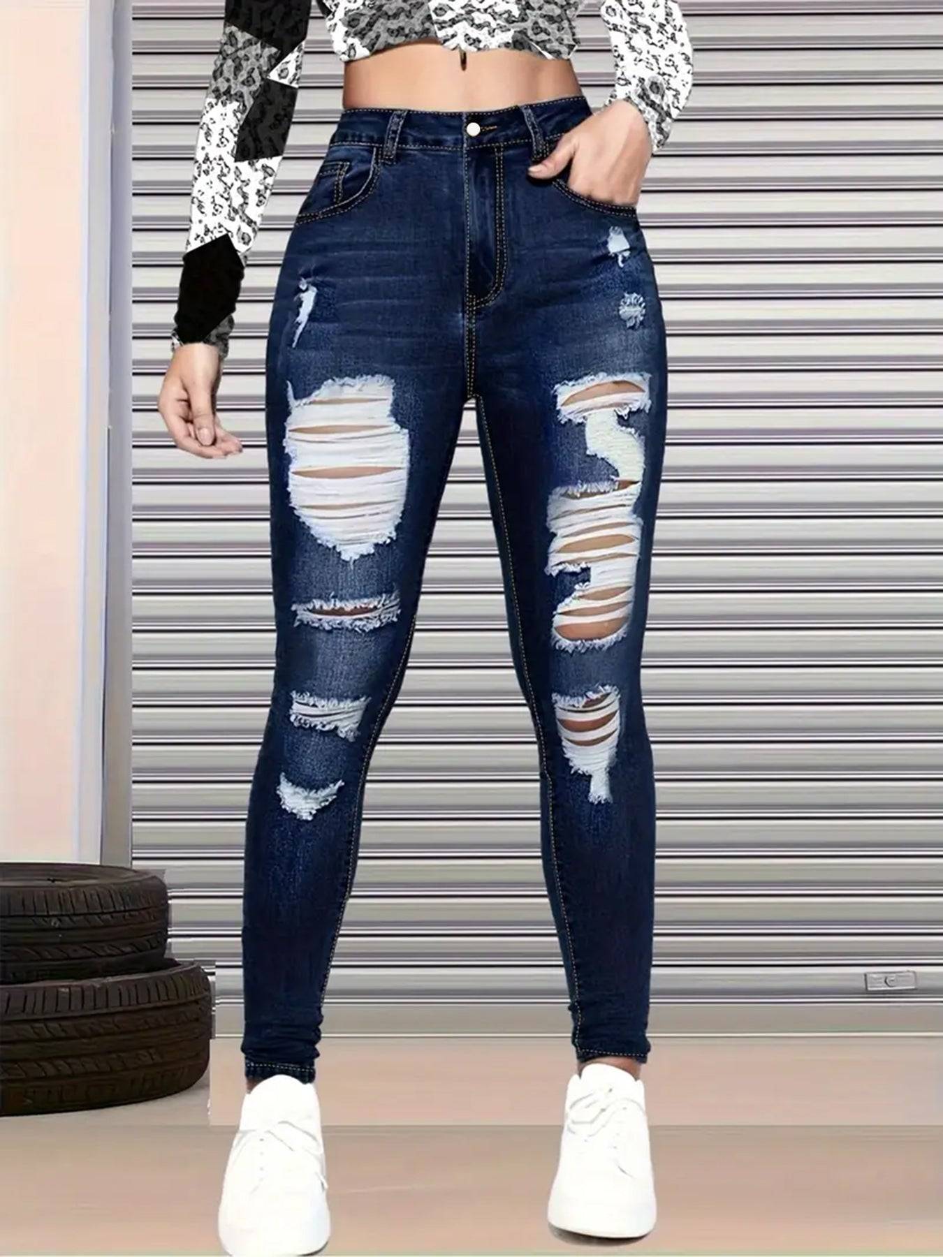 Women’s High Waisted Skinny Jeans with Hip Lifting Fit