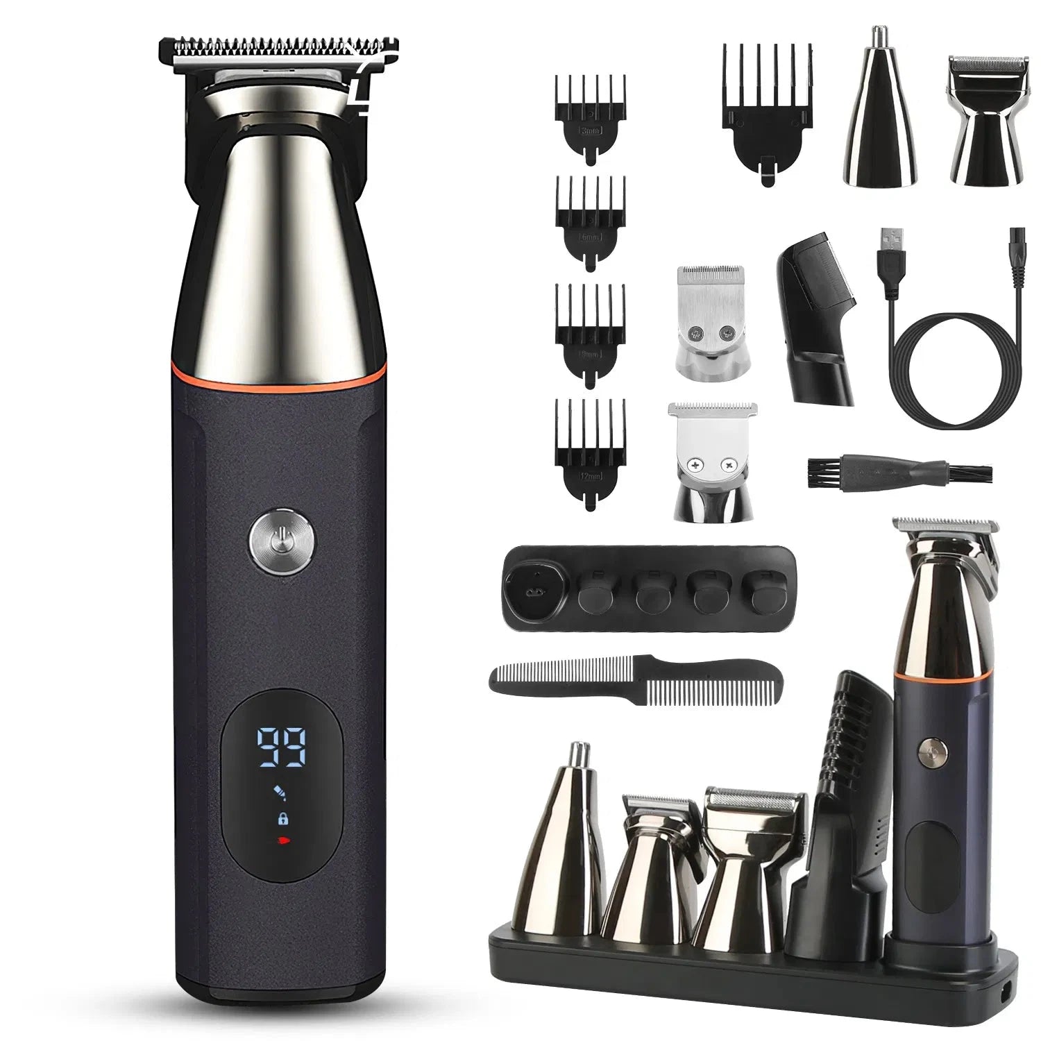 5 in 1 Hair Clippers Grooming Kit With LED Display IPX5