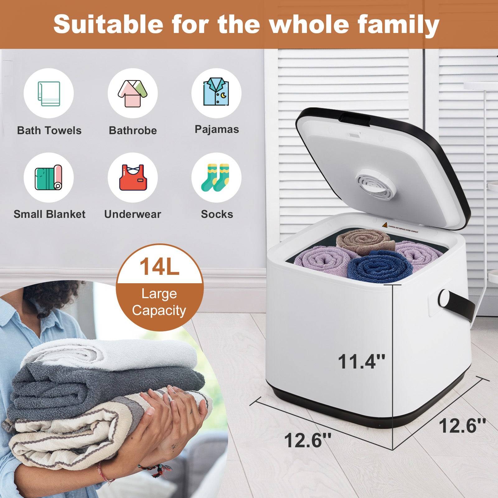 14L Electric Towel Warmer Bucket with Timer and LED Display