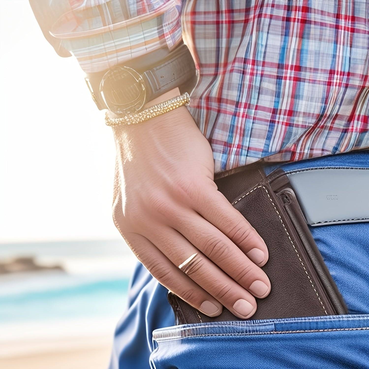 Mens Leather Wallet Slim Bifold With Coin Pocket And ID