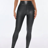Women High Waist Shiny Bronzing Slim Fit Leggings