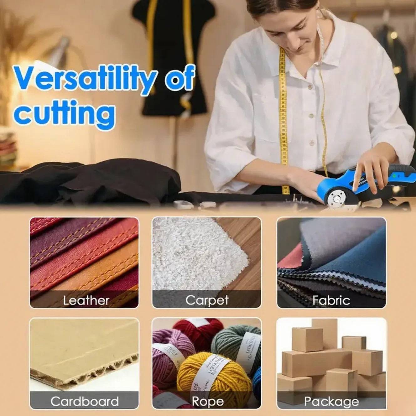 USB Rechargeable Electric Scissors with Safety Lock