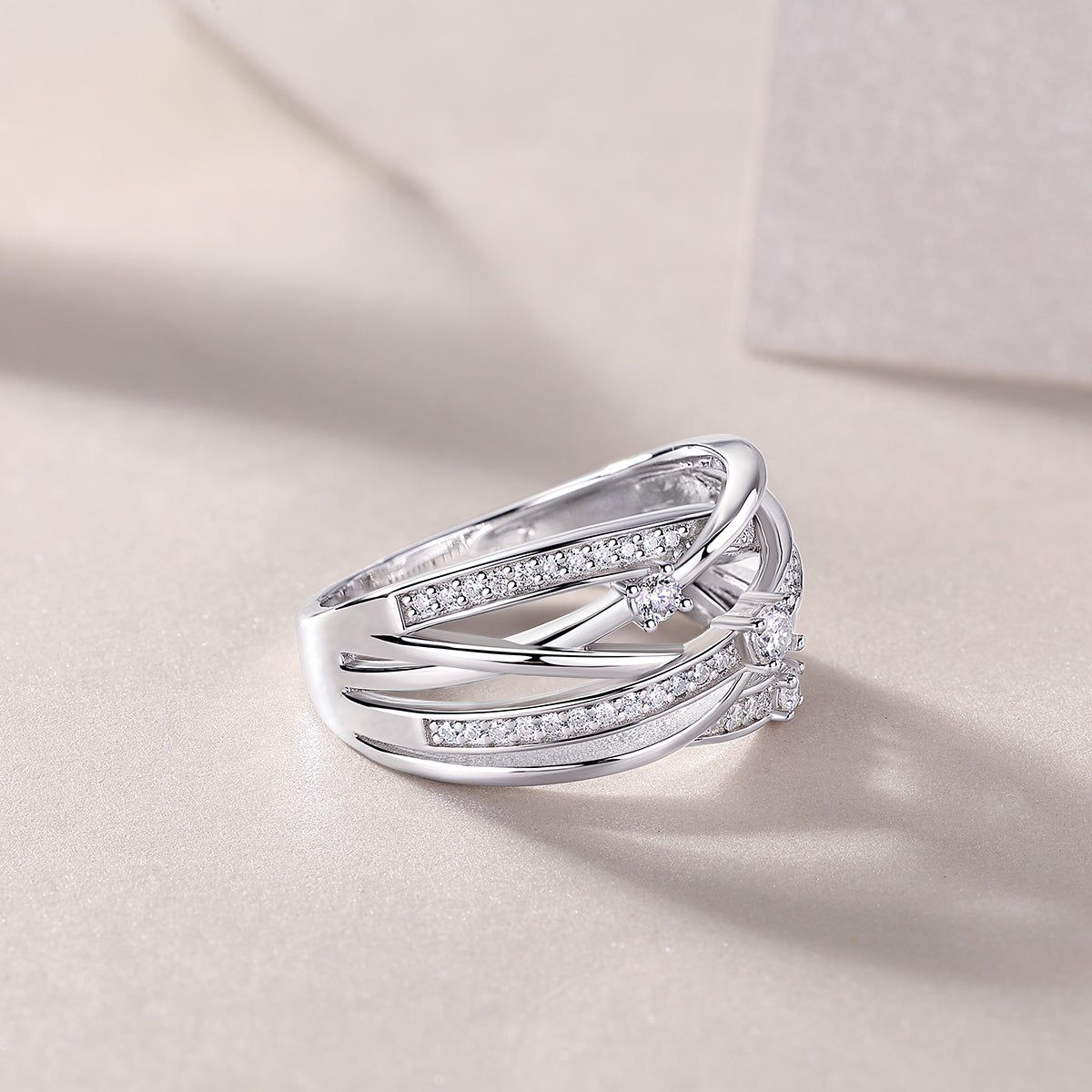 S925 Silver Moissanite Ring Elegant Classic Design