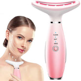 Face And Neck Facial Massager With Heating Modes Pink