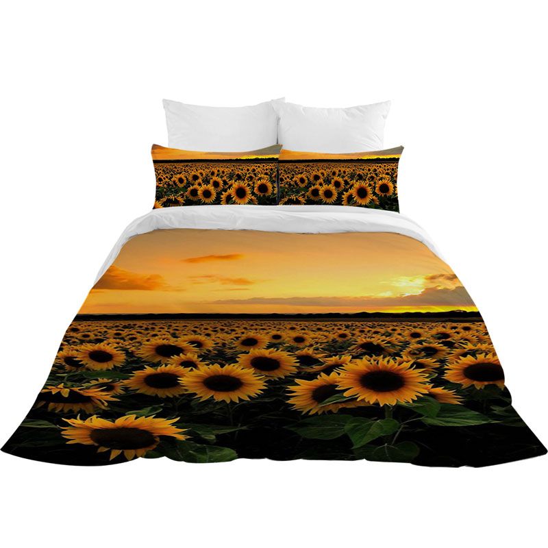 3D Sunflower Duvet Cover Bedding Set with Pillowcases