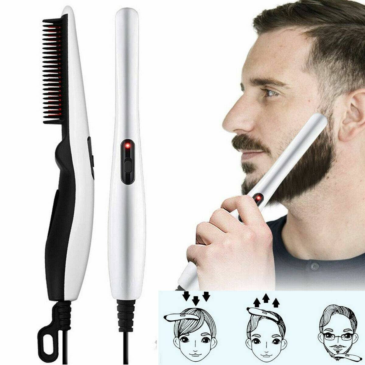 Mens Straightener Comb for Beard and Hair