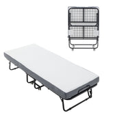 Foldable Bed with Memory Foam Mattress and Metal Frame