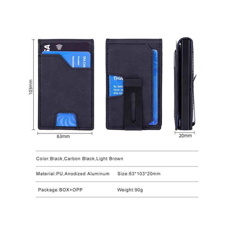 Wallet Slim RFID Blocking Card Holder with Money Clip