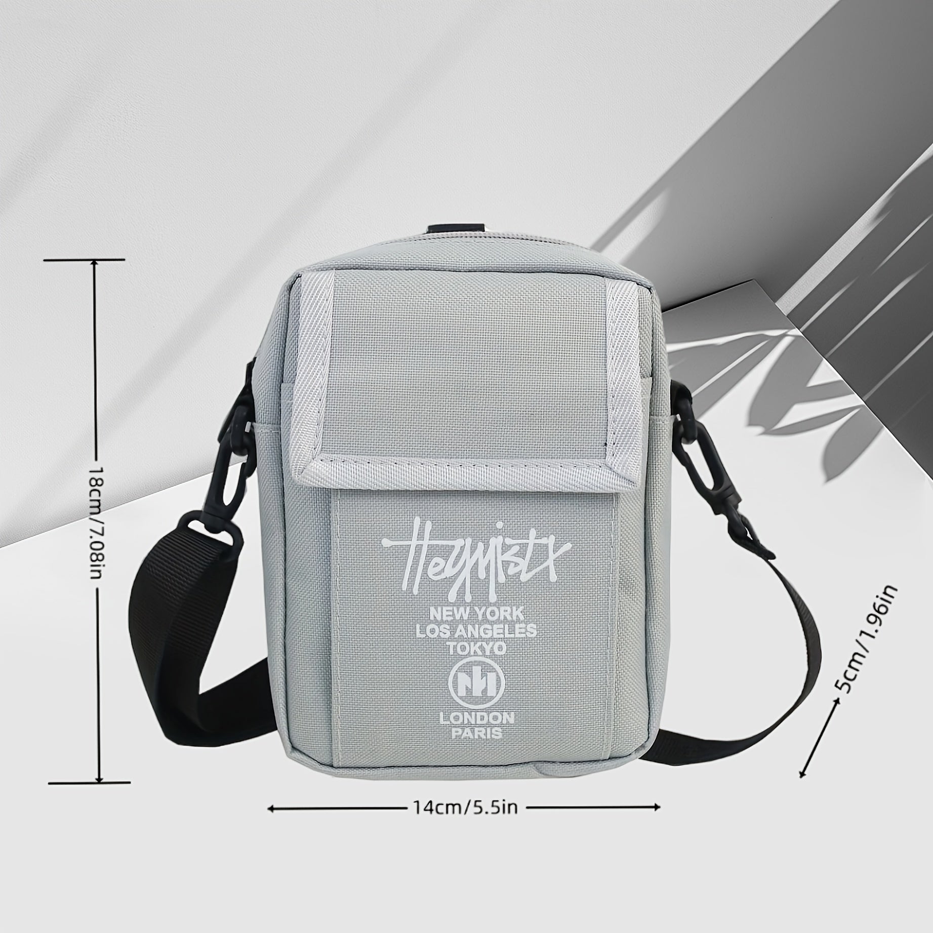 Small Crossbody Bag With Adjustable Strap And Zipper