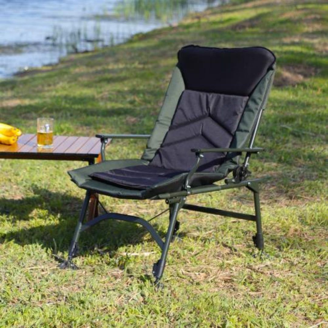 Folding Chair with Recline and Detachable Footrest Camping