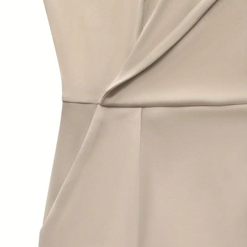 Womens V Neck Dress With Pockets And Adjustable Belt