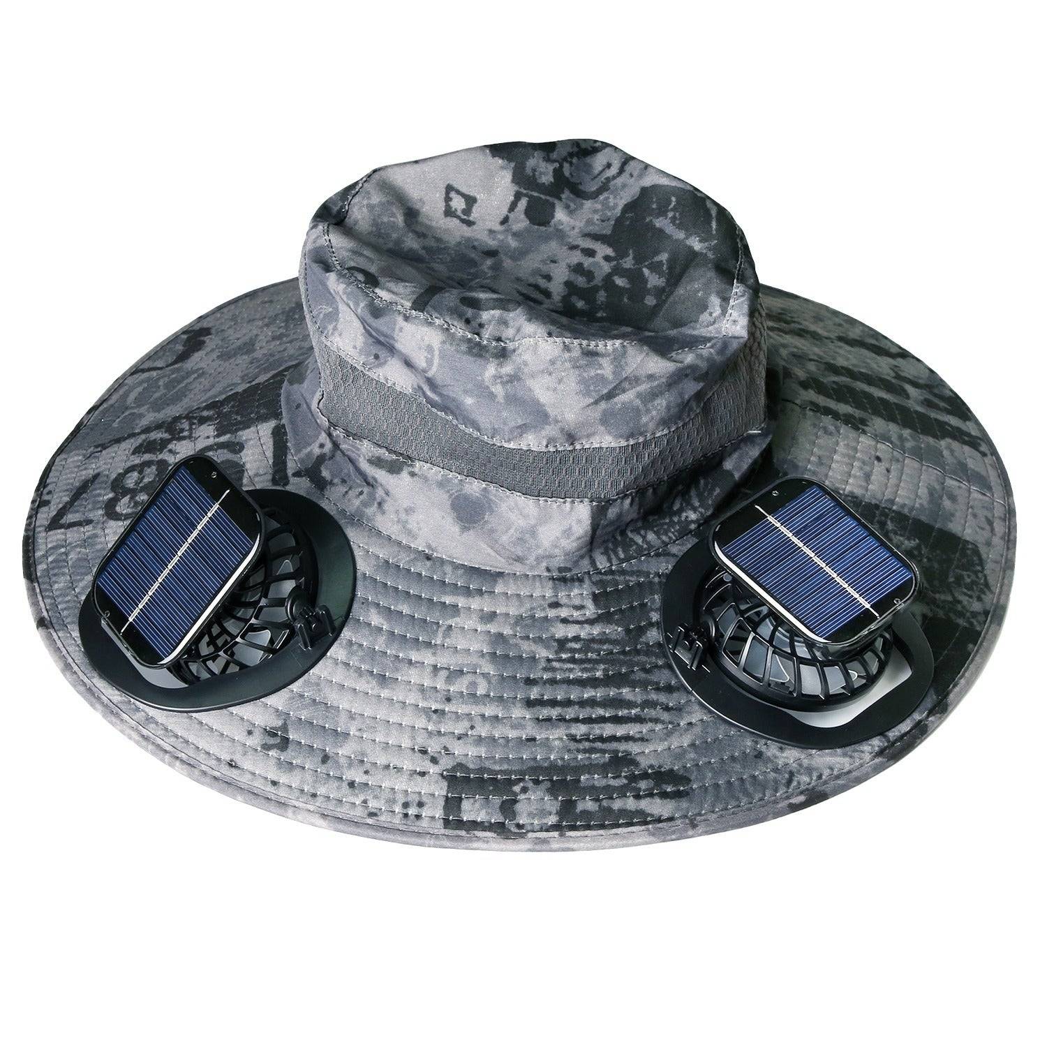 Wide Brim Sun Hat with Solar Fans and UPF50 Protection