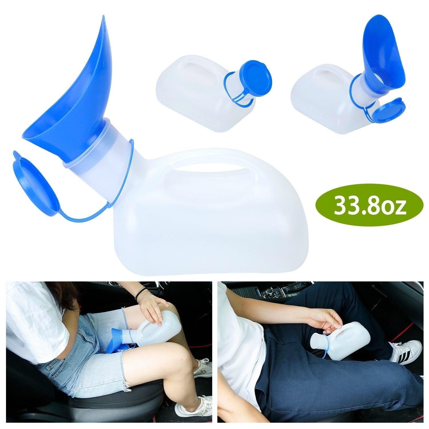 Portable Unisex Urinal Bottle with Funnel for Emergency Use