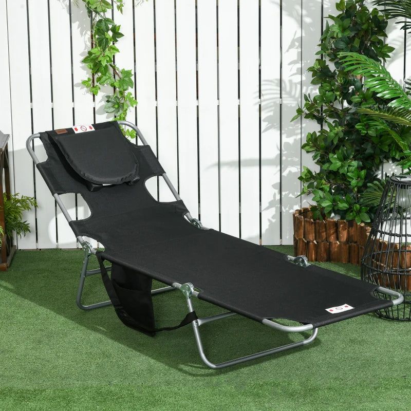 Folding Chaise Lounge with Adjustable Backrest