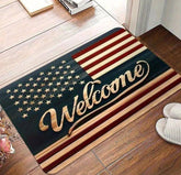 American Flag Tapet Patriotic Welcome Floor Mat Decor