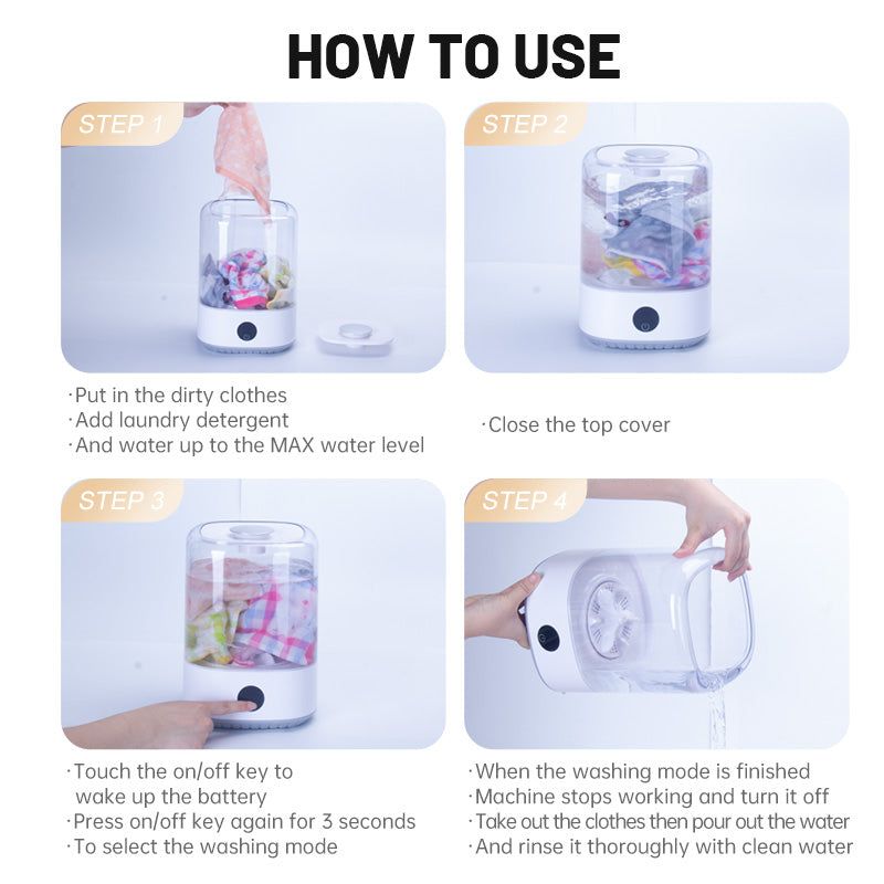 Portable Washing Machine Cordless Mini Washer 6L