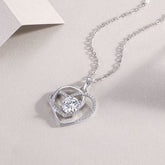 S925 Silver Heart Necklace with 1ct Moissanite Pendant