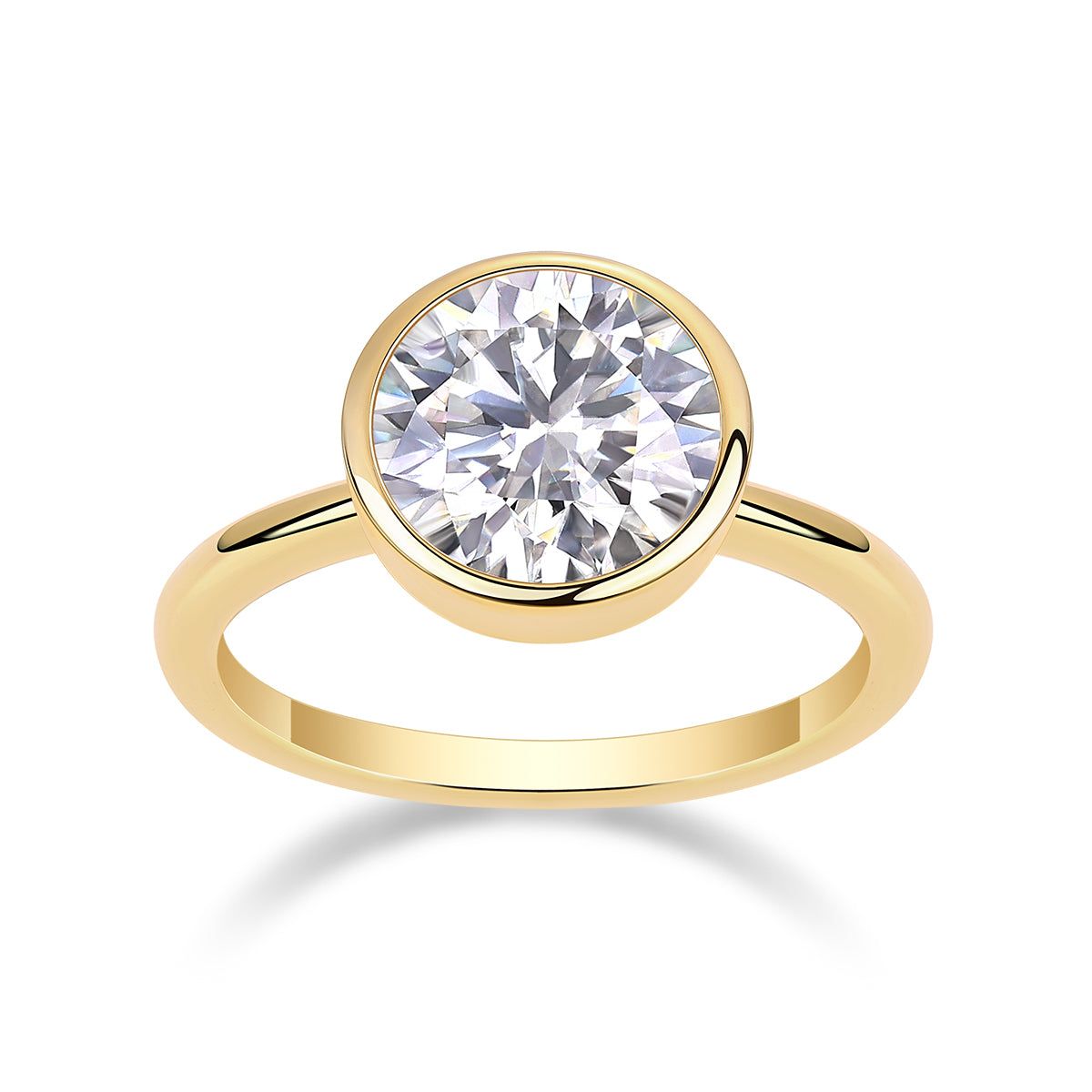 S925 Silver Moissanite Ring with 9mm Round Stone