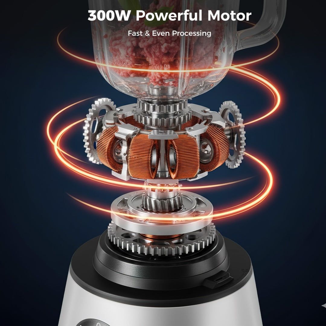 300W Food Processor with Blender and Dough Tool