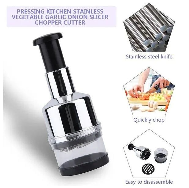 Manual Vegetable Chopper Stainless Steel Easy Prep