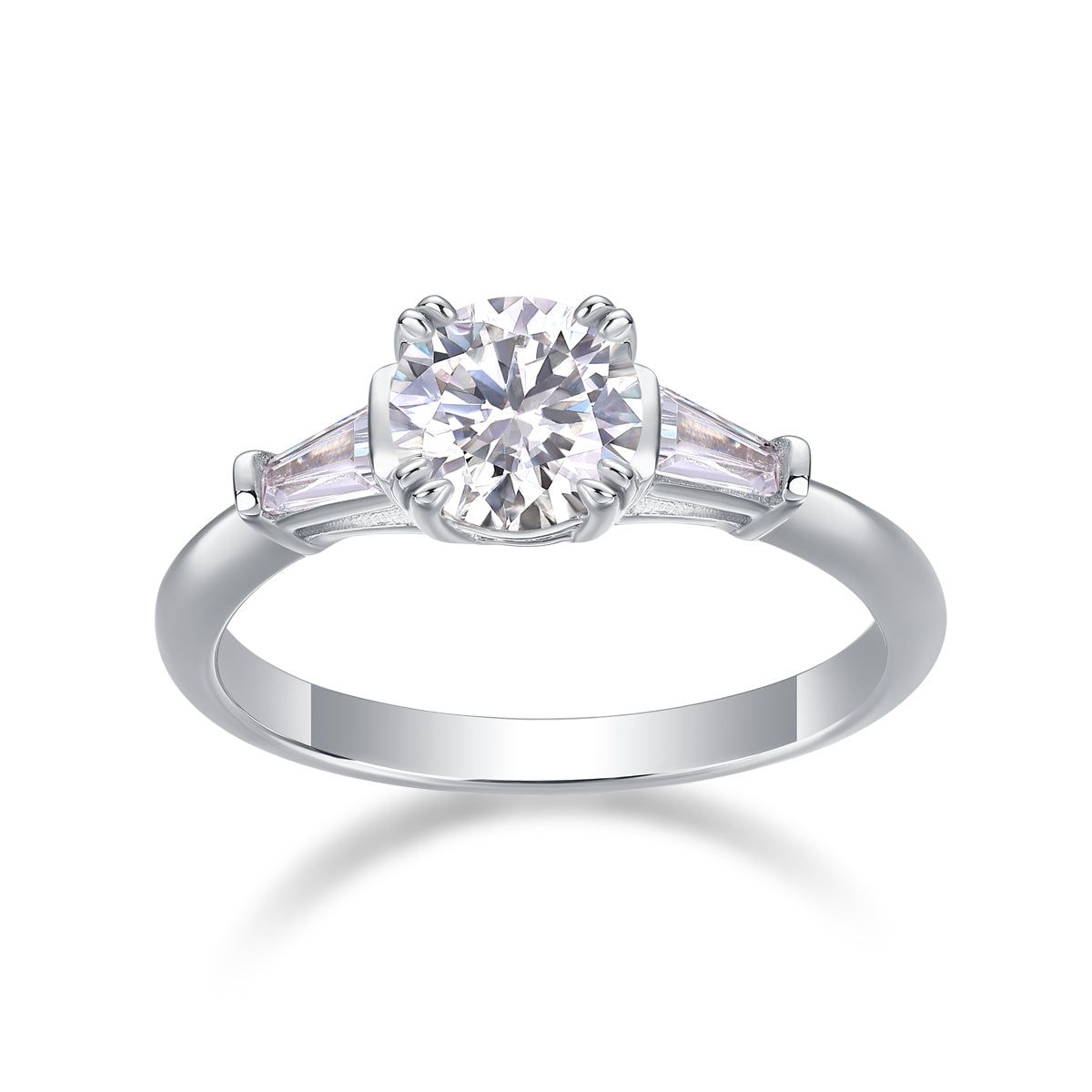 1 Carat Moissanite Wedding Ring in S925 Sterling Silver