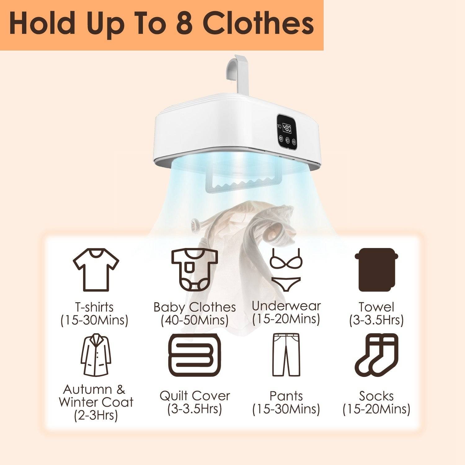 Portable Laundry Dryer Foldable Mini UV Sterilization