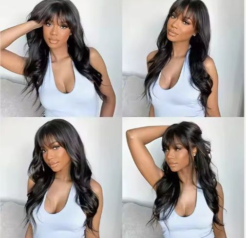 Glueless Body Wave Lace Front Wig with Bangs