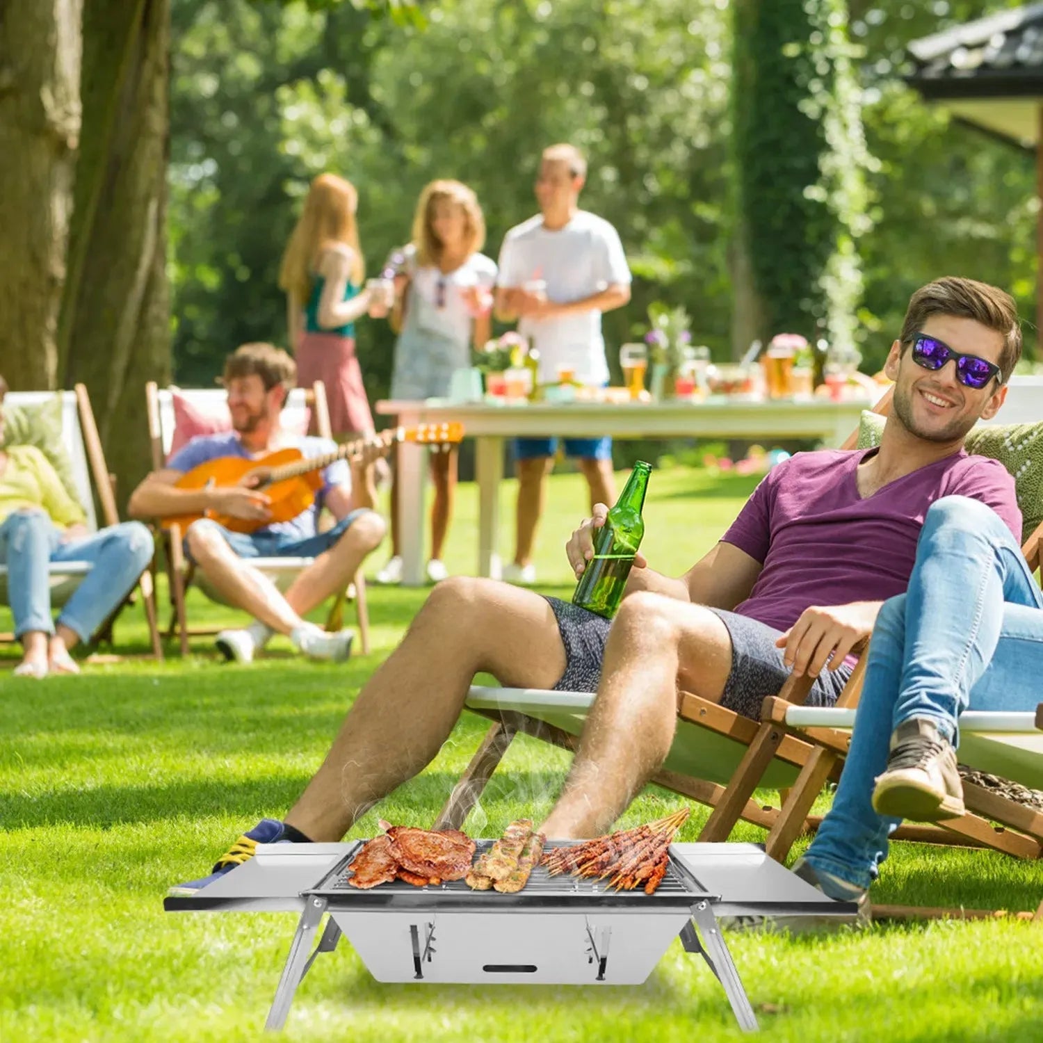 3 in 1 Portable Charcoal Grill Foldable