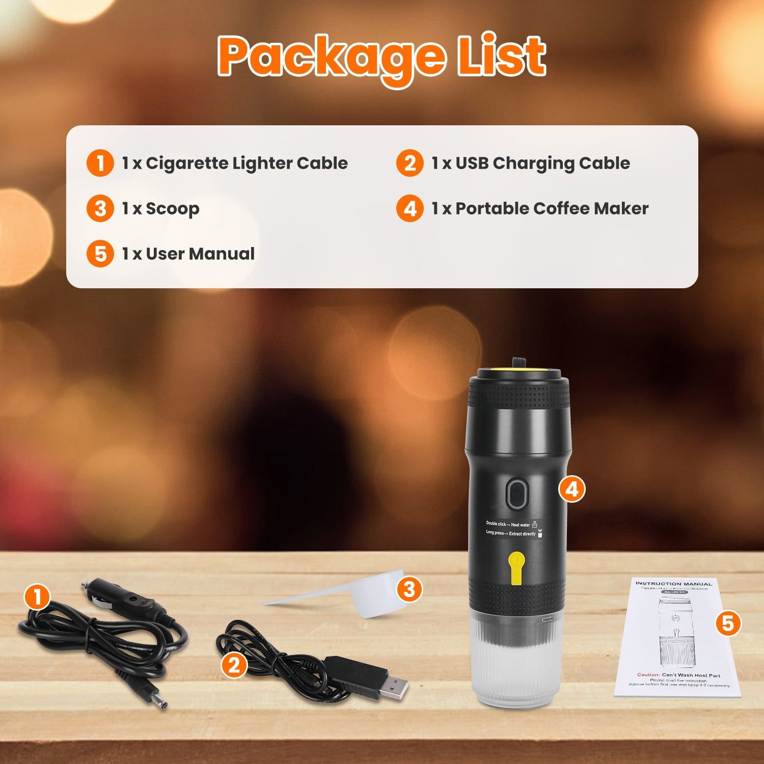 Portable Espresso Coffee Maker for Car and Travel