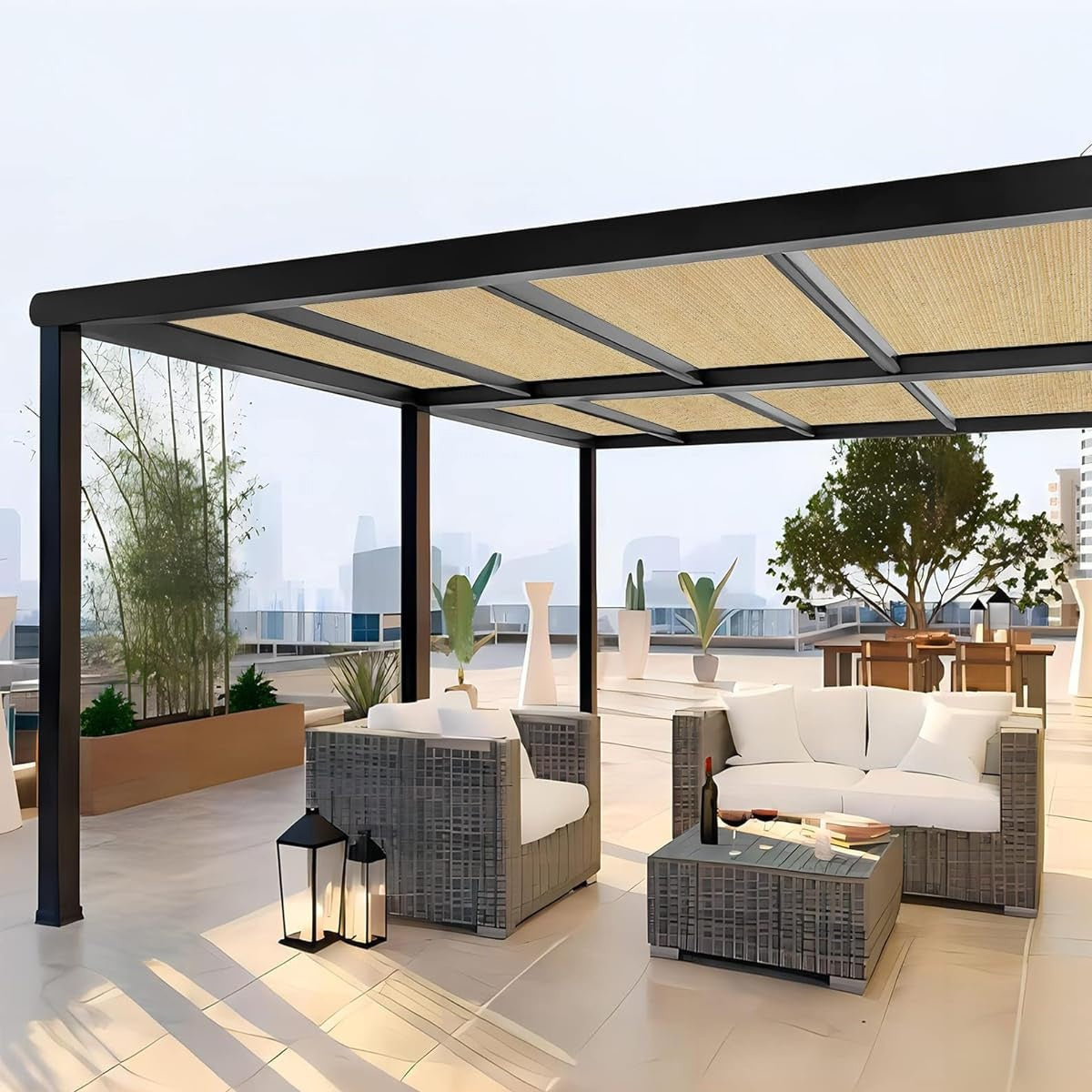 Awning Outdoor Sunshade Net 3x4M Breathable UV Canopy