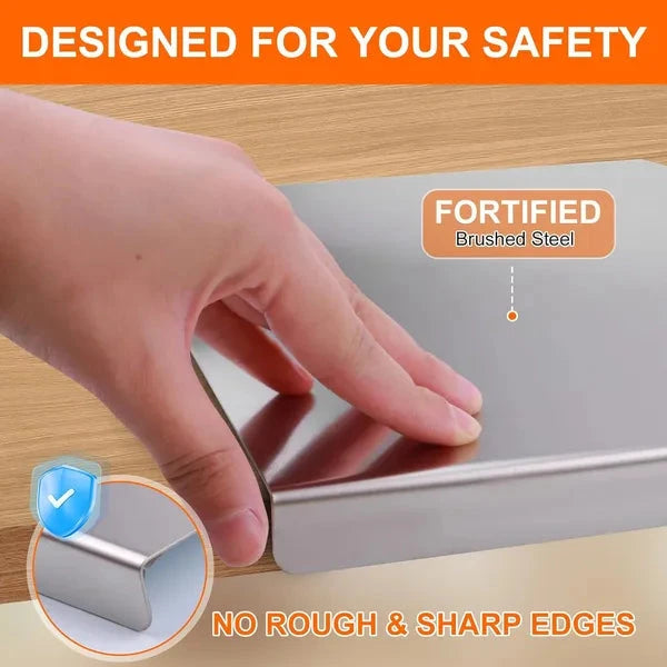 304 Stainless Steel Cutting Board with Anti Slip Base