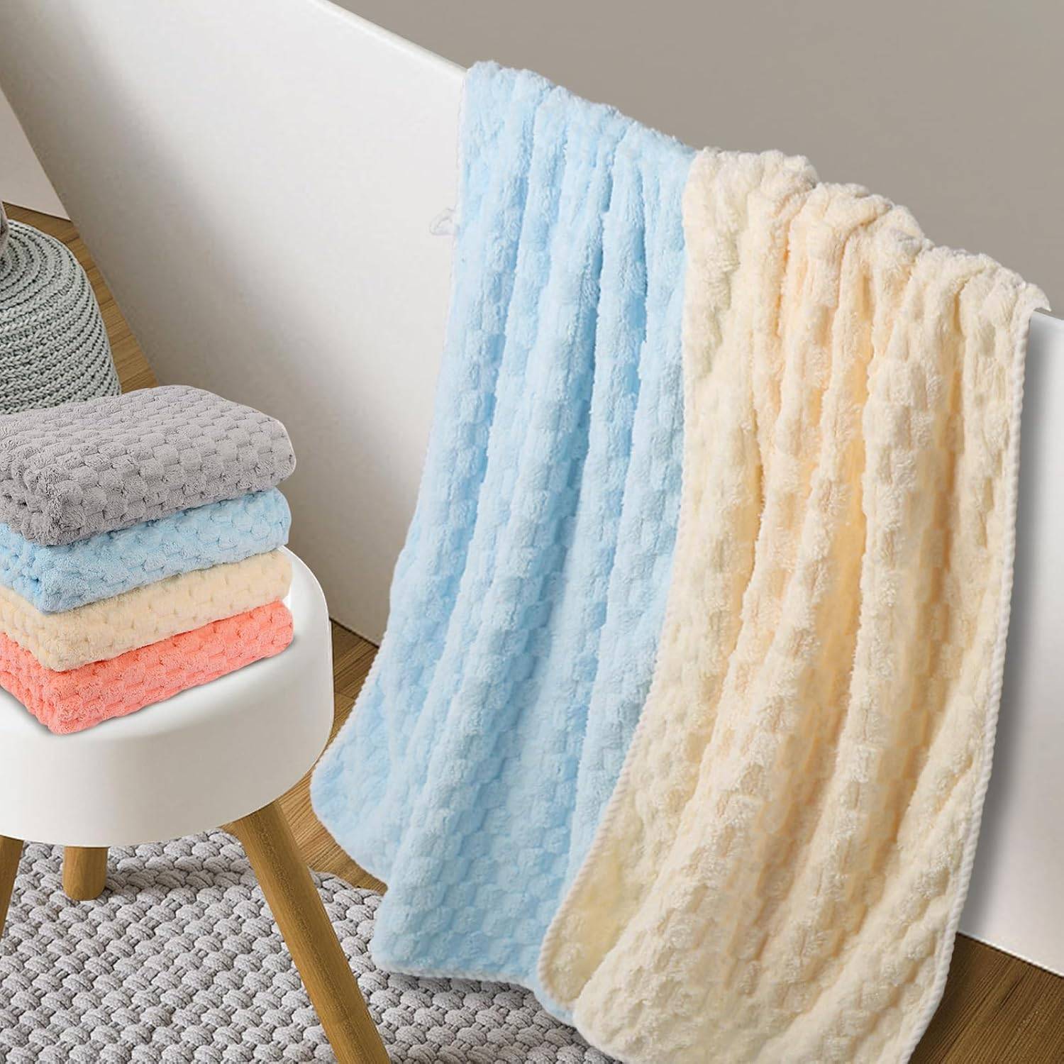 Microfiber Bath Towels 4 Pack Absorbent Quick Dry