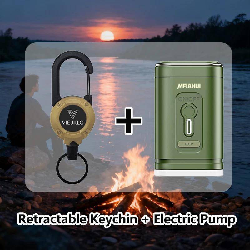 Portable Air Pump Quick Inflate Deflate Adjustable Light