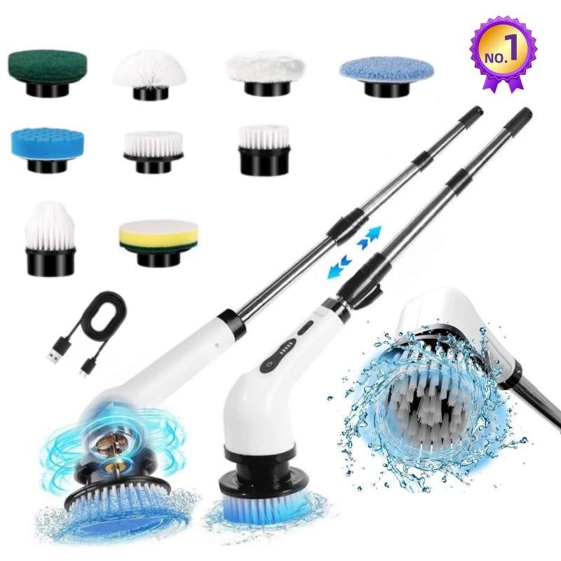 Electric Spin Scrubber with 9 Brush Heads and Dual Speed