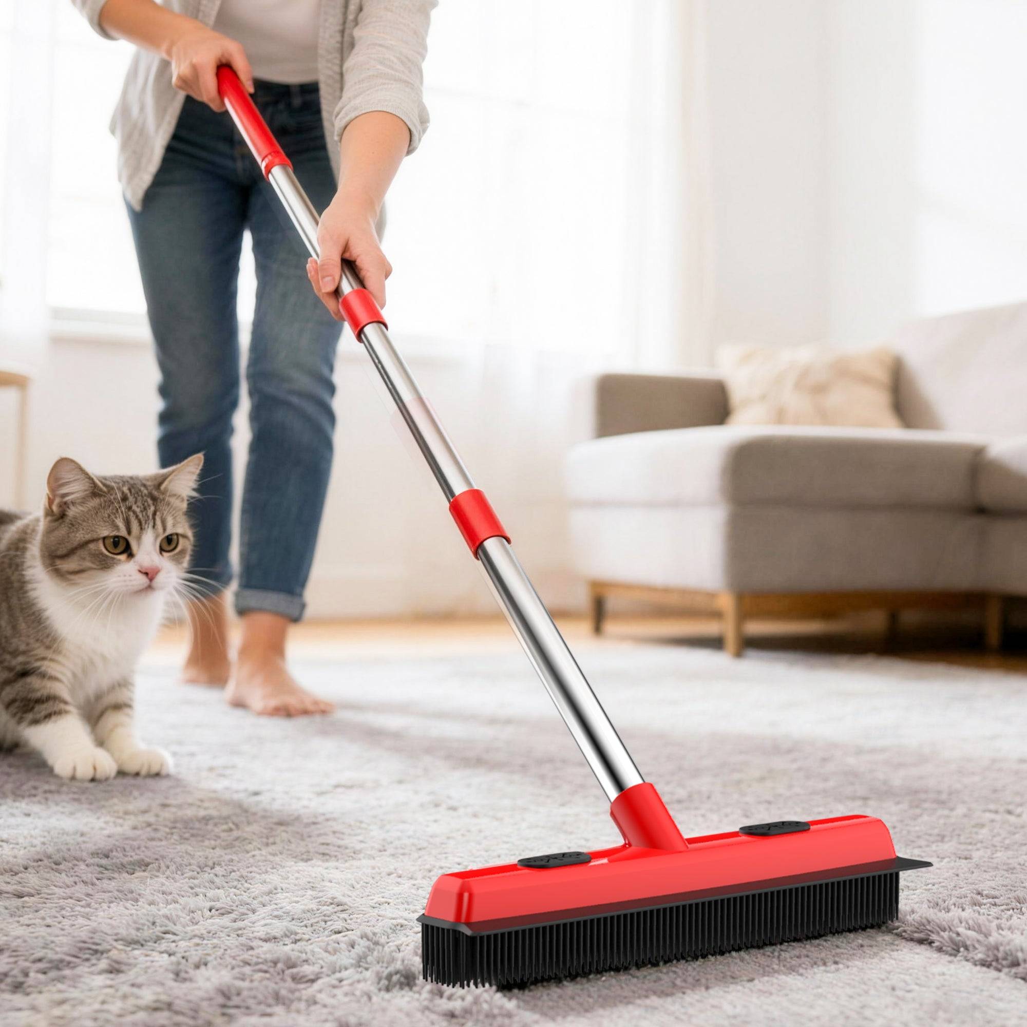 Pet Hair Remover Broom And Squeegee For Carpets