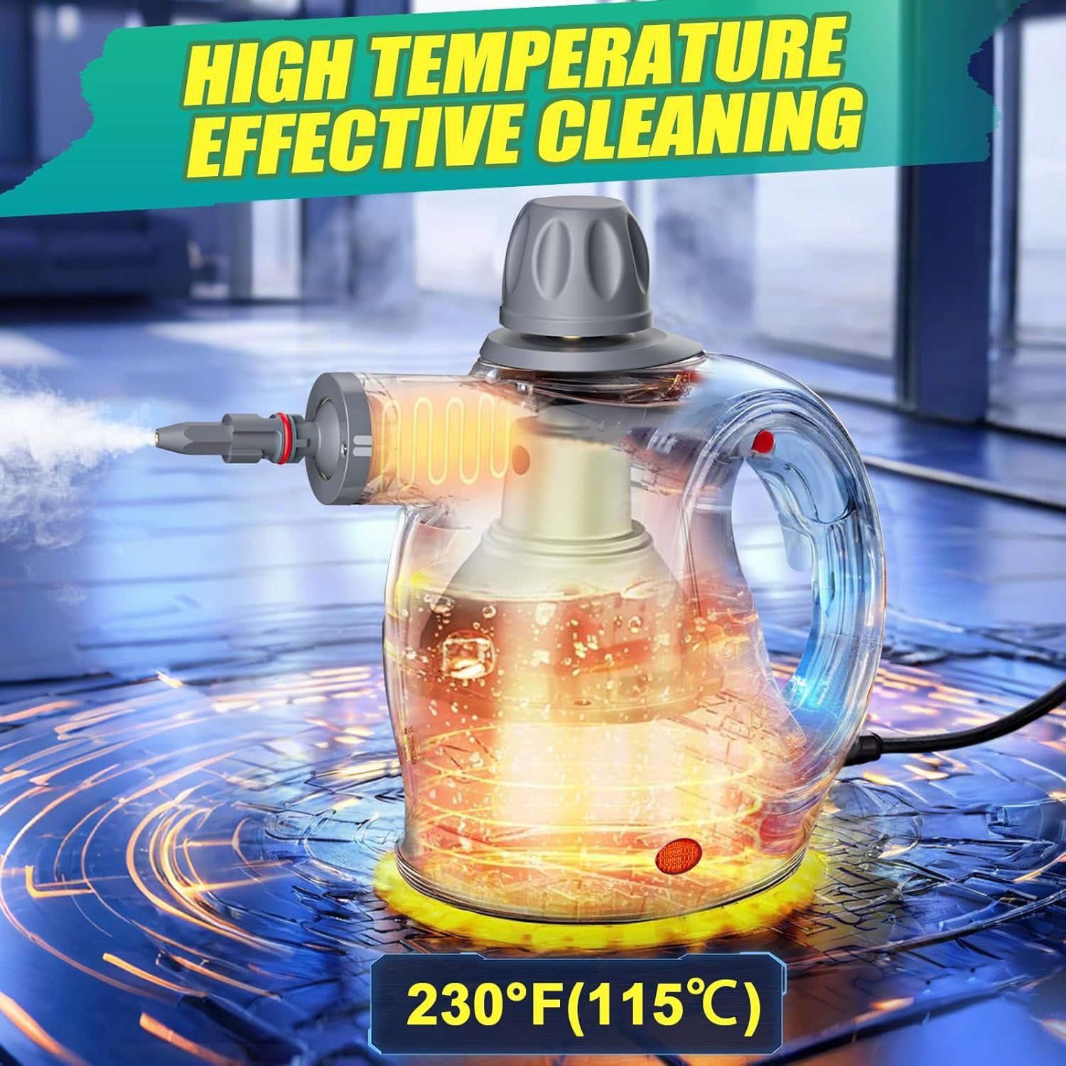 Handheld Steam Cleaner with Safety Lock and 12 Accessories