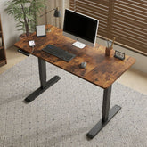 Electric Height Adjustable Desk 48 Inch Rustic Brown