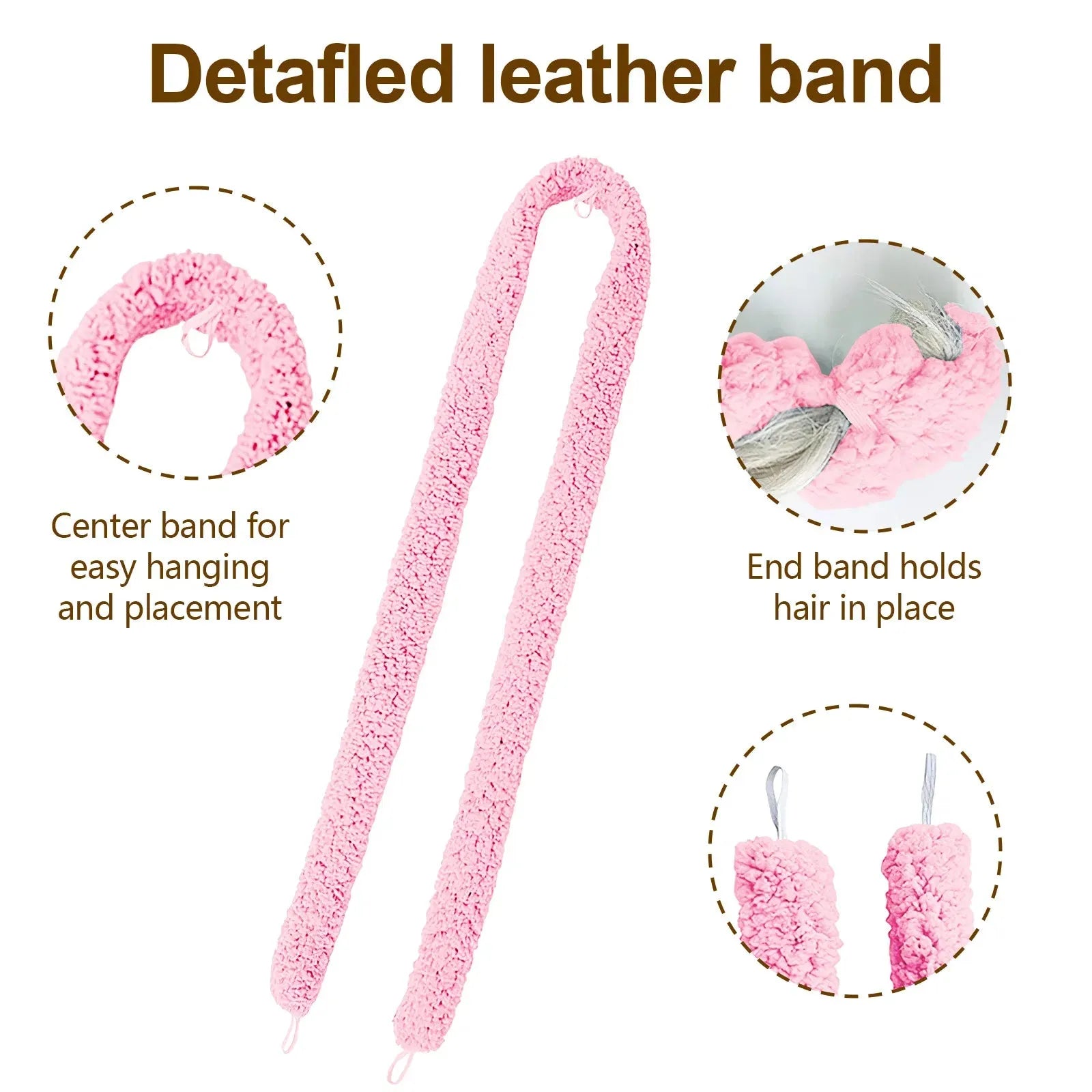 Pink Heatless Hair Curler for Overnight Waves